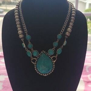 Turquoise and Silver Statement Necklace